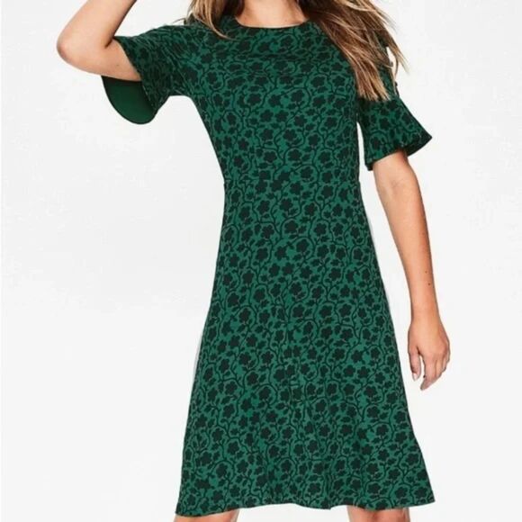 Boden Alexis Jersey Dress in Enchanted Vine‎ Midi Women's Size 8R - Picture 1 of 11